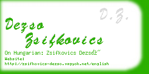 dezso zsifkovics business card